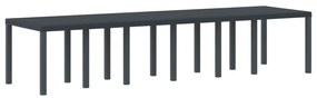 Mesa de Jardim Antracite 350x100x73 cm Poly Rattan