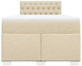 Cama boxspring com colchão 120x190 cm tecido cor creme