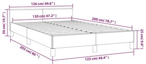 Estrutura de Cama Salu com Cabeceira em Couro Artificial Branco - 120x
