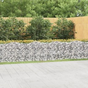 vidaXL Canteiro elevado gabião arqueado 800x50x100cm ferro galvanizado