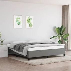 Estrutura de cama sem colchão 160x200 cm tecido cinzento-escuro