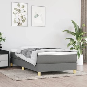 Estrutura de cama 90x190 cm tecido cinzento-escuro