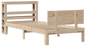 Estrutura de cama com cabeceira 90x200 cm pinho maciço