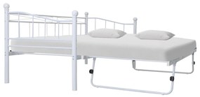 285308 vidaXL Estrutura de cama em aço 180x200/90x200 cm branco