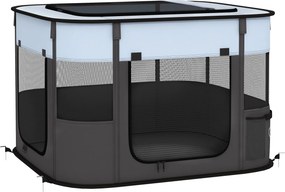 PawHut Parque Dobrável para Cães e Gatos, Recinto Portátil em Tecido Oxford para Cachorros, Coelhos e Porquinhos-da-Índia, 74x60x45 cm, Cinzento | Aosom Portugal
