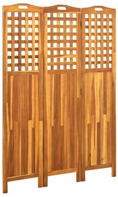 Biombo com 3 painéis 121x2x170 cm madeira de acácia maciça