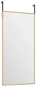 Espelho para porta 30x60 cm vidro e alumínio dourado