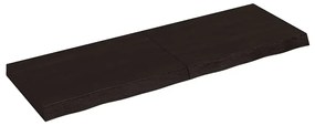 vidaXL Tampo de mesa 120x40x(2-6) cm carvalho tratado castanho-escuro