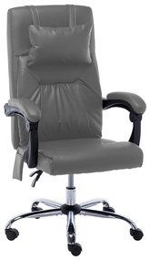 vidaXL Cadeira escritório c/ função massagem couro artific. antracite