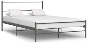 Estrutura de cama metal 160x200 cm cinzento