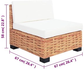 Conjunto de sofás 14 pcs vime genuíno