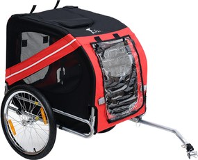 Reboque de bicicleta para cães e animais, com 8 refletores, bandeira e barra de engate incluídas, em aço e poliéster impermeável, até 30 kg, 130 x 73