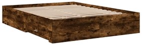 Estrutura de cama c/ gavetas derivados madeira carvalho fumado