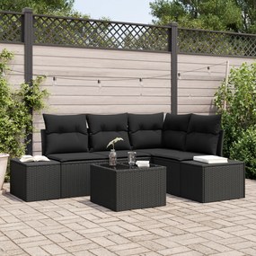 Conjunto de Sofá Jardim 5 Peças com Almofadas Bege Rattan Polimérico