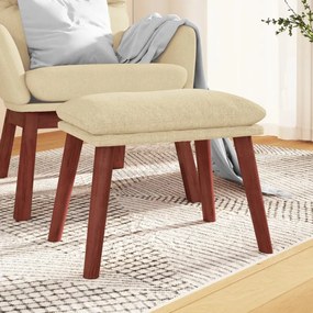 vidaXL Apoio de pés 45x29,5x35 cm tecido cor creme