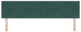 Cabeceira LED vidaXL Botão Tufted Verde Escuro 90 cm Veludo