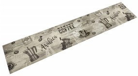vidaXL Tapete de cozinha lavável 60x300 cm veludo padrão café cinzento