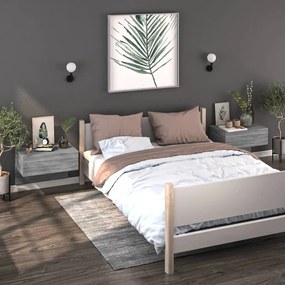 816943 vidaXL Mesas de cabeceira montagem na parede 2 pcs cinzento sonoma
