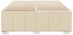 Estrutura de cama sem colchão 140x200 cm tecido cor creme