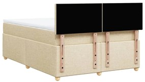 Cama com molas/colchão 140x200 cm tecido cor creme