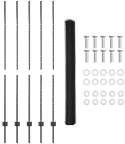 Postes de Cerca vidaXL 10 pcs U-Channel Cinza 150 cm Aço