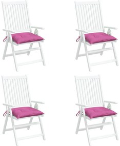 Almofadões para cadeira 4 pcs 40x40x7 cm tecido rosa