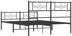 Estrutura de cama com cabeceira e pés 120x200 cm metal preto