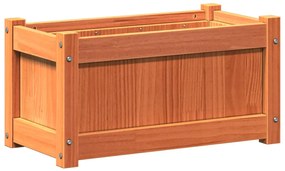 Vaso/floreira de jardim 60x31x31 cm pinho maciço castanho cera
