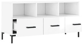 Móvel para TV 102x36x50 cm derivados madeira branco brilhante