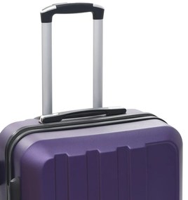 Conjunto de tróleis estojo rígido 3 pcs ABS roxo