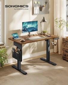 Secretária elétrica com altura ajustável 100 x 60 x (72-120) cm, castanho vintage