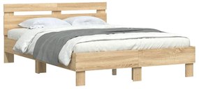 Estrutura cama c/ cabeceira derivados madeira carvalho sonoma