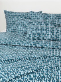 Capa de edredão em percal de algodão com padrão geométrico Jella