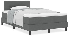 Cama Box Spring com Colchão Cinza Escuro 120x190 cm Tecido