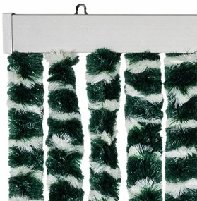 Cortina anti-insetos 56x200 cm chenille verde e branco