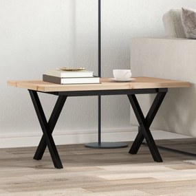Mesa de centro estrutura em X 80x50x40,5 cm pinho/aço