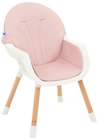 Cadeira refeição para bebé 2 em 1 Nutri Wood Rosa