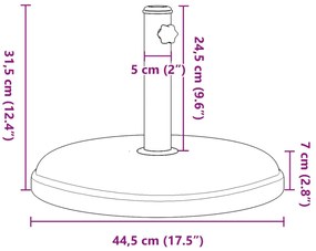 Base de guarda-sol para postes de Ø32/35/38 mm 15 kg redondo
