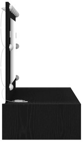 Mesa de Toucador Suspensa com Luzes LED em Carvalho Preto