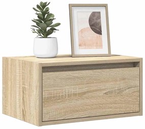 Mesa de cabeceira de parede com luzes LED carvalho sonoma