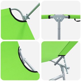 Espreguiçadeiras Dobráveis 2 pcs com Teto Verde Tecido Oxford 600D