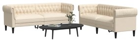 vidaXL 2 pcs conjunto de sofás tecido cor creme