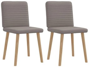 Cadeiras de jantar 2 pcs tecido cinzento-acastanhado