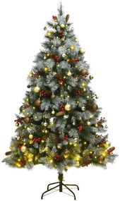 vidaXL Árvore Natal artificial articulada c/ 300 luzes LED+bolas 180cm