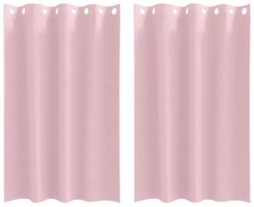 Cortinas com cortinas 2 pcs Rosa Bebê 175 x 140 cm Poliéster