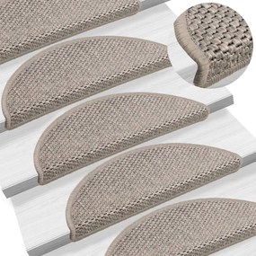 Tapetes escada adesivos aspeto sisal 15pcs 56x17x3 cinza-acast.