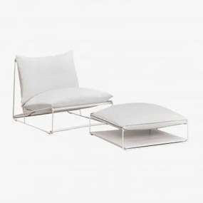 Conjunto De Jardim Amaro Com Poltrona Conversível E Pufe Gardénia Branco - Sklum