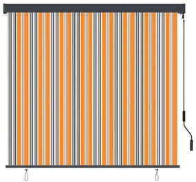 Estore de rolo para exterior 160x250 cm amarelo e azul