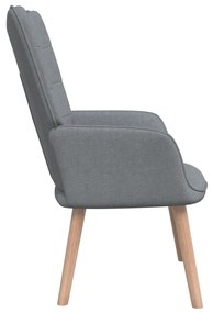 Cadeira de descanso + banco tecido cinzento-claro