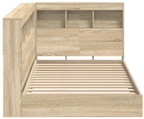 Cama com Estante Carvalho Sonoma 90x200 cm Madeira Engenhada
